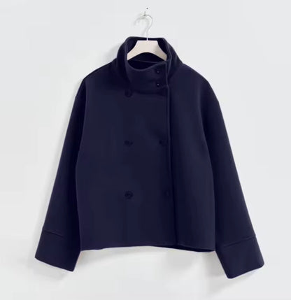 Zachte Warme Peacoat Winterjas met Hoge Kraag Vrouwen