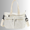 Women's casual corduroy shopper bag with zippered compartments and shoulder strap