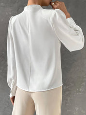 Dames Chique Blouse met Hoge Hals en Lange Mouwen