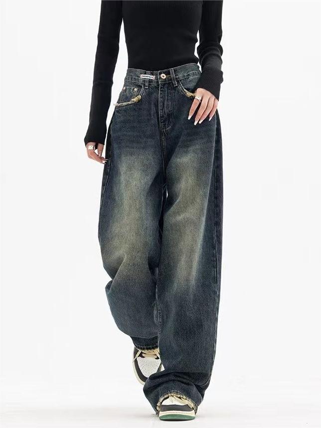 Nadja - Vintage Baggy Jeans met Washed Effect