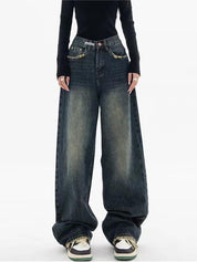 Nadja - Vintage Baggy Jeans met Washed Effect
