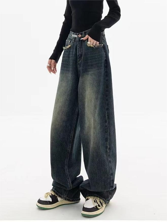 Nadja - Vintage Baggy Jeans met Washed Effect