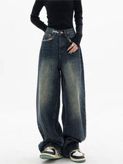 Nadja - Vintage Baggy Jeans met Washed Effect