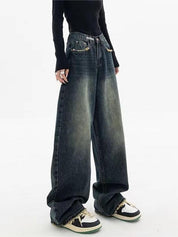 Nadja - Vintage Baggy Jeans met Washed Effect