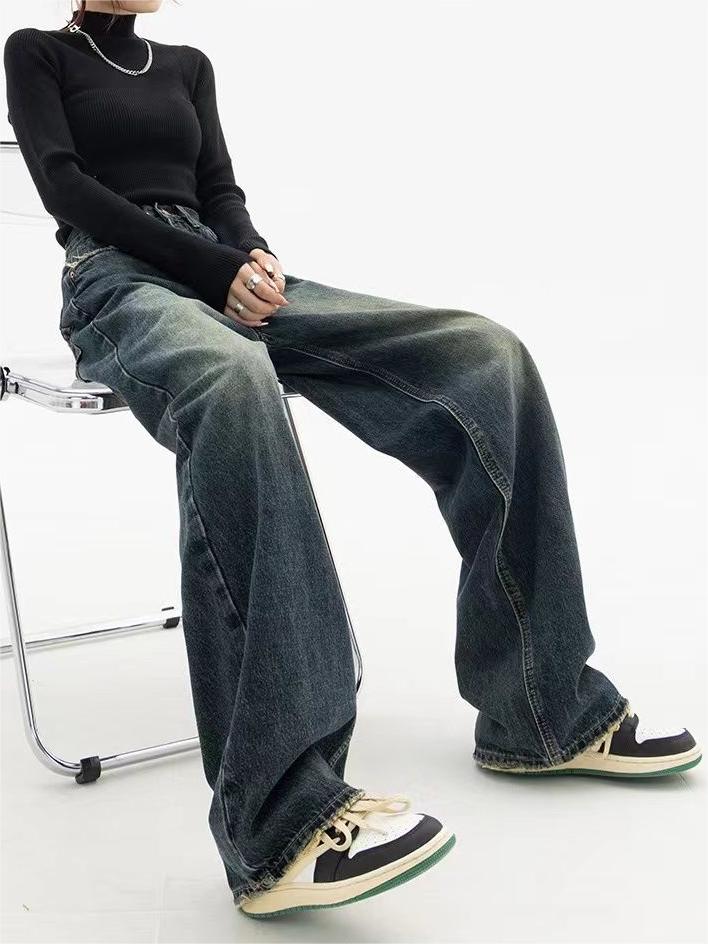 Nadja - Vintage Baggy Jeans met Washed Effect