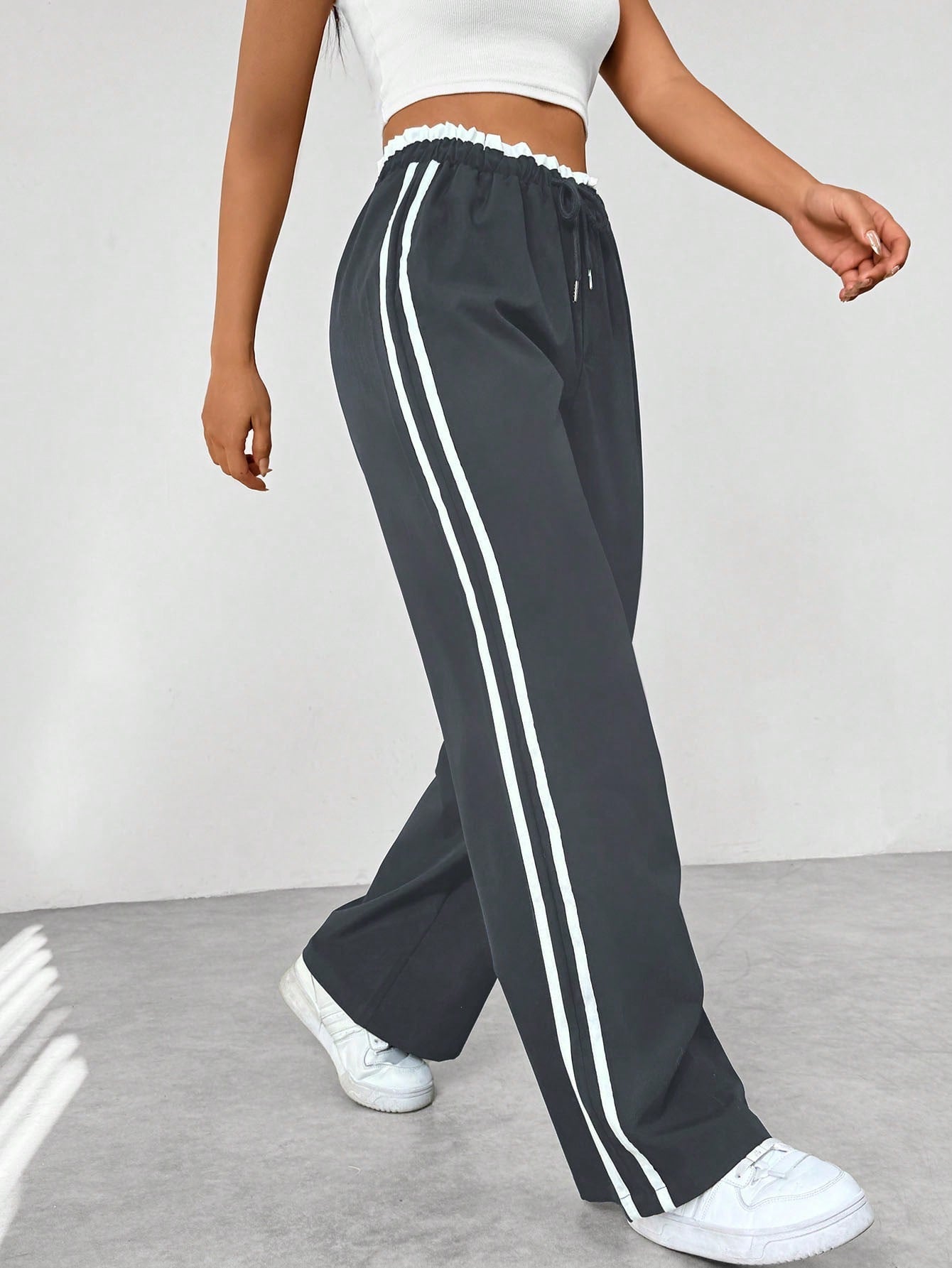 Dames Sportieve Joggingsbroek Comfortabel met Wijde Pijpen en Elastische Taille
