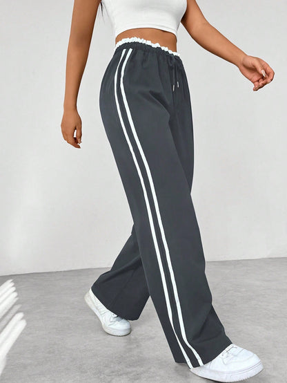 Dames Sportieve Joggingsbroek Comfortabel met Wijde Pijpen en Elastische Taille