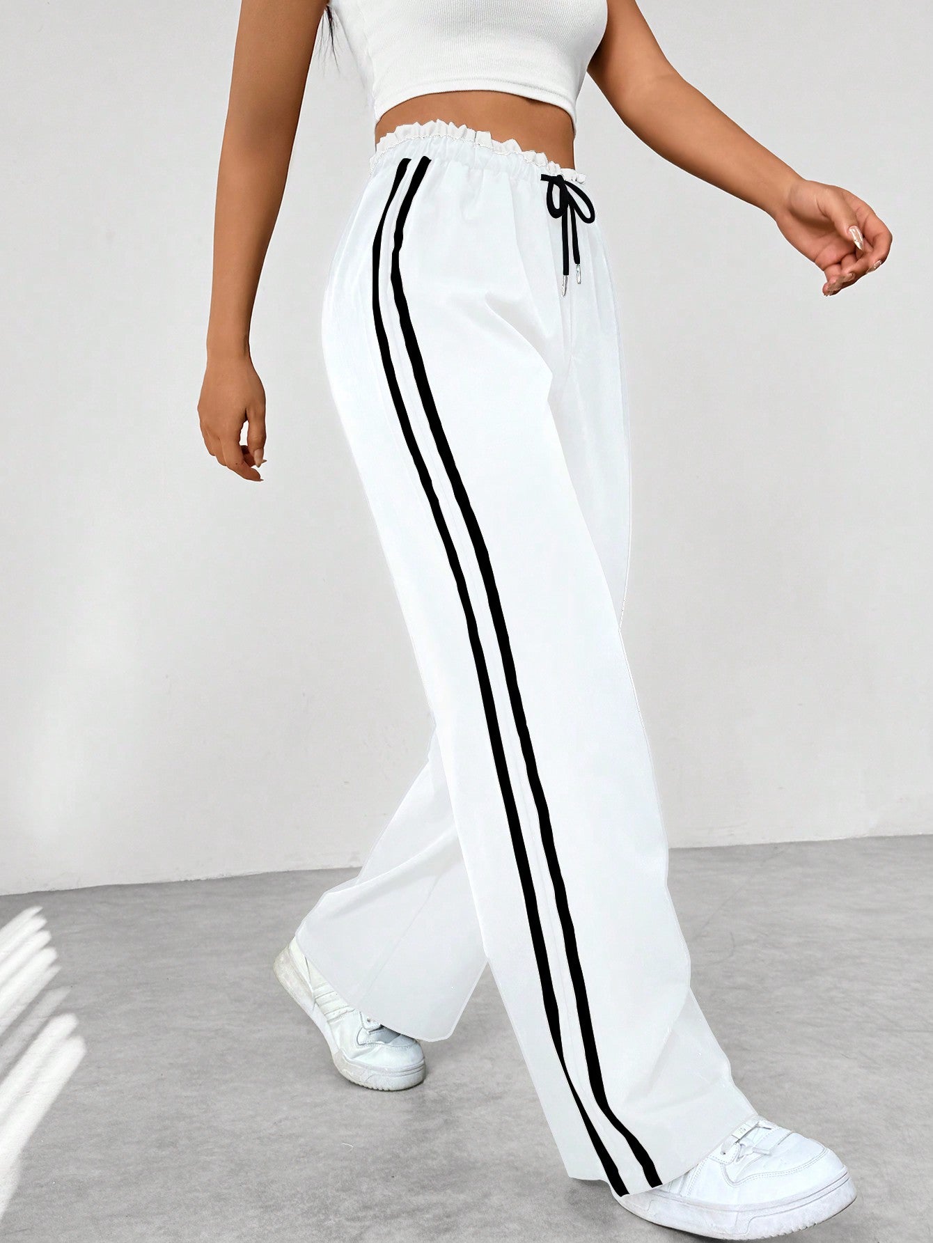 Dames Sportieve Joggingsbroek Comfortabel met Wijde Pijpen en Elastische Taille
