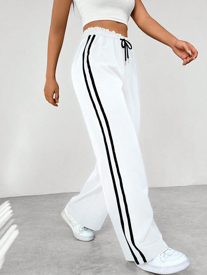Dames Sportieve Joggingsbroek Comfortabel met Wijde Pijpen en Elastische Taille