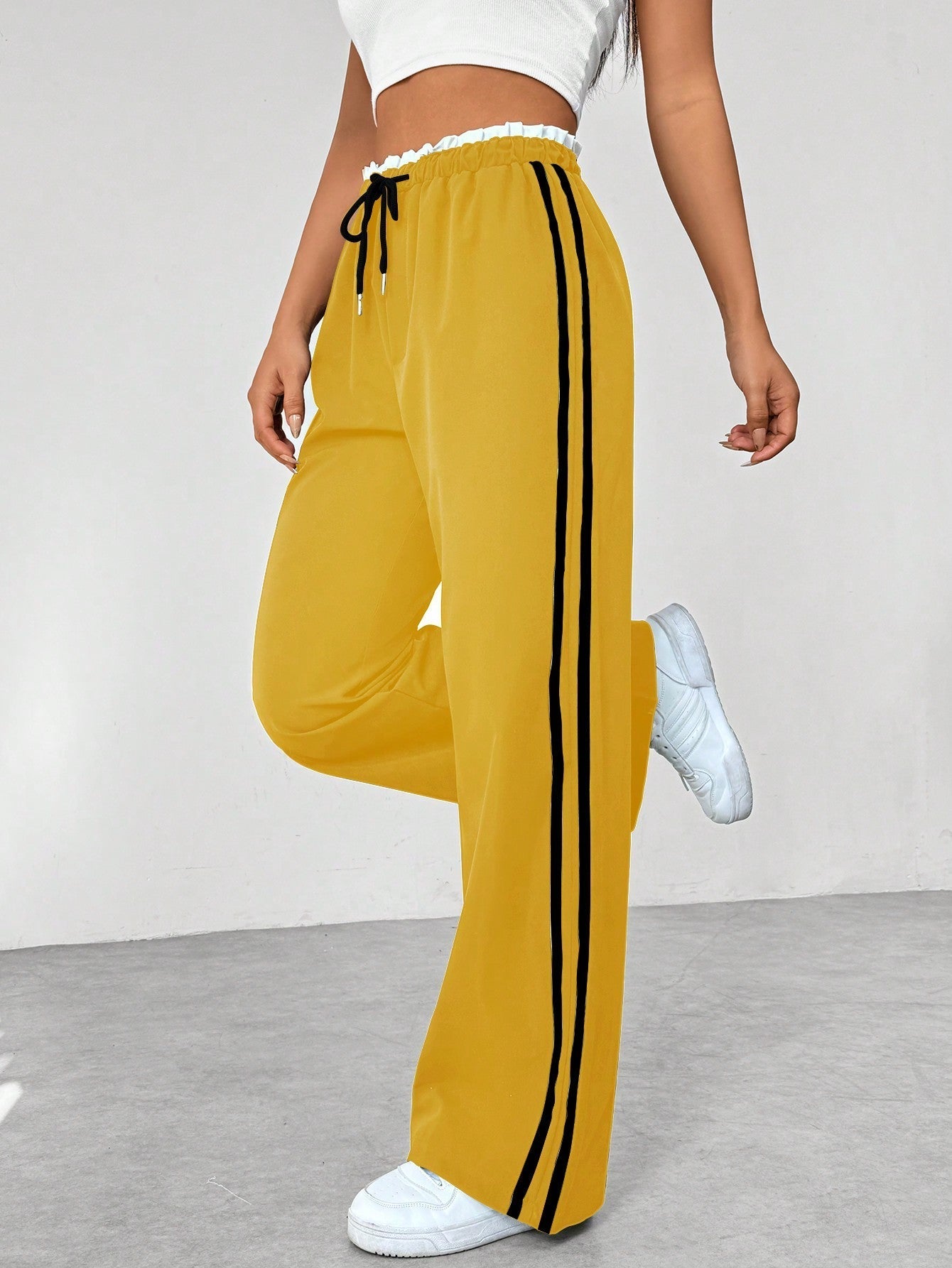 Dames Sportieve Joggingsbroek Comfortabel met Wijde Pijpen en Elastische Taille