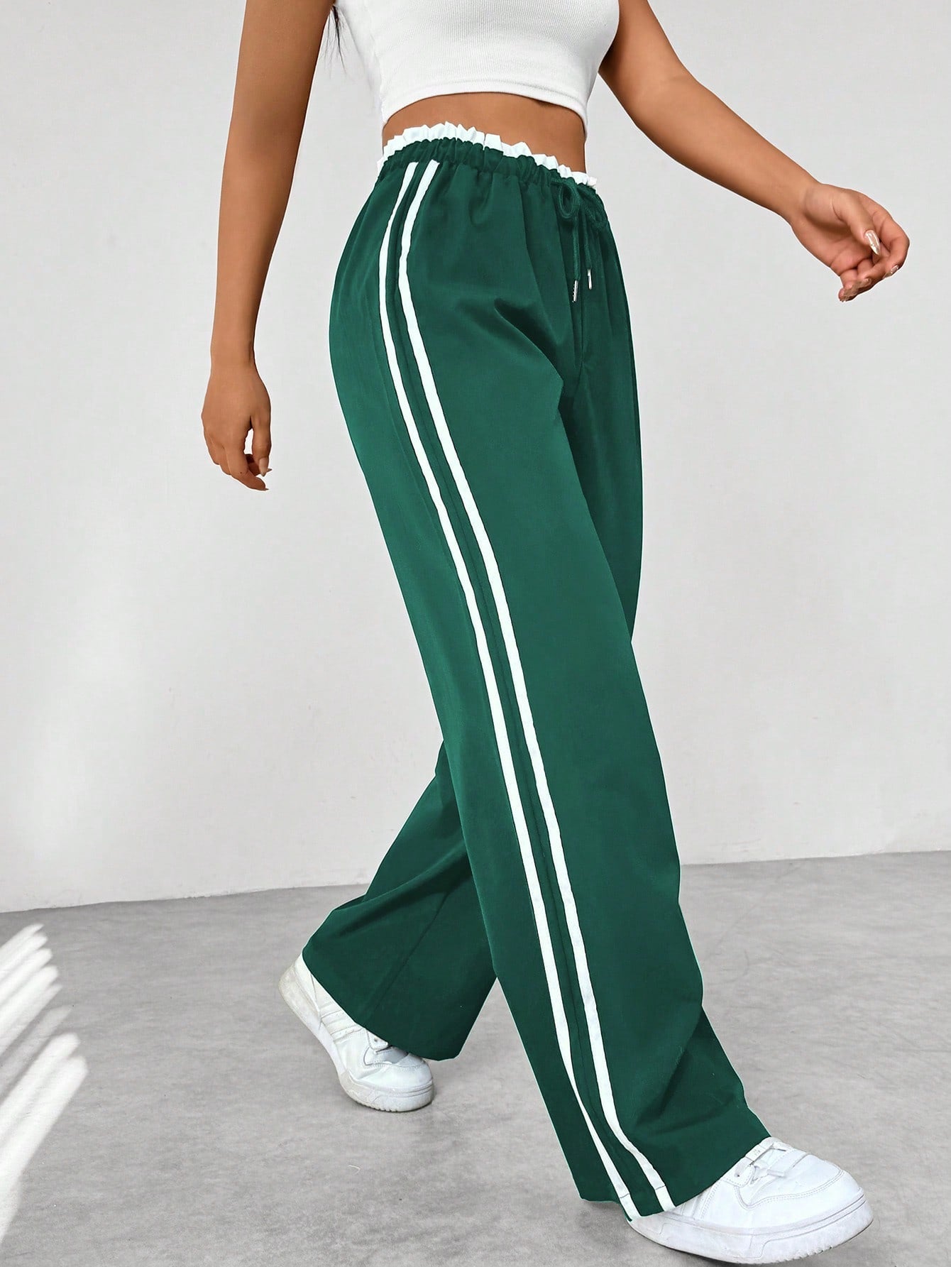 Dames Sportieve Joggingsbroek Comfortabel met Wijde Pijpen en Elastische Taille