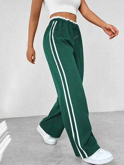 Dames Sportieve Joggingsbroek Comfortabel met Wijde Pijpen en Elastische Taille