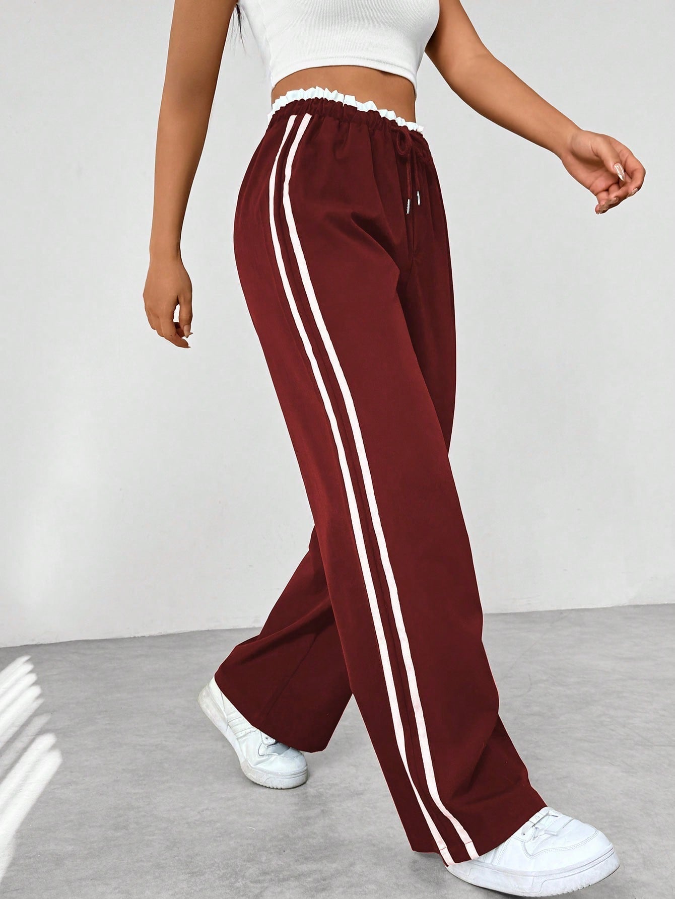 Dames Sportieve Joggingsbroek Comfortabel met Wijde Pijpen en Elastische Taille