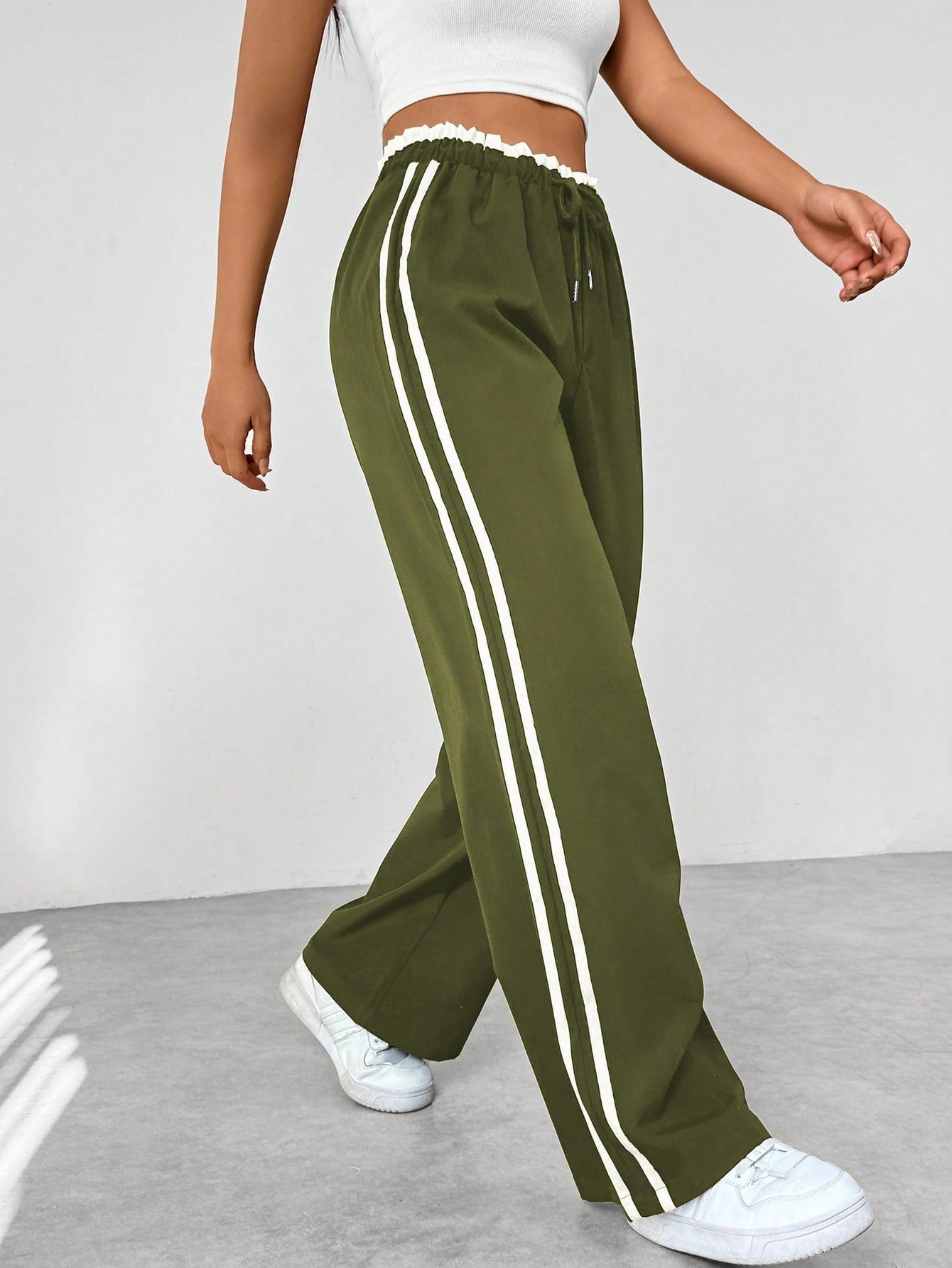 Dames Sportieve Joggingsbroek Comfortabel met Wijde Pijpen en Elastische Taille