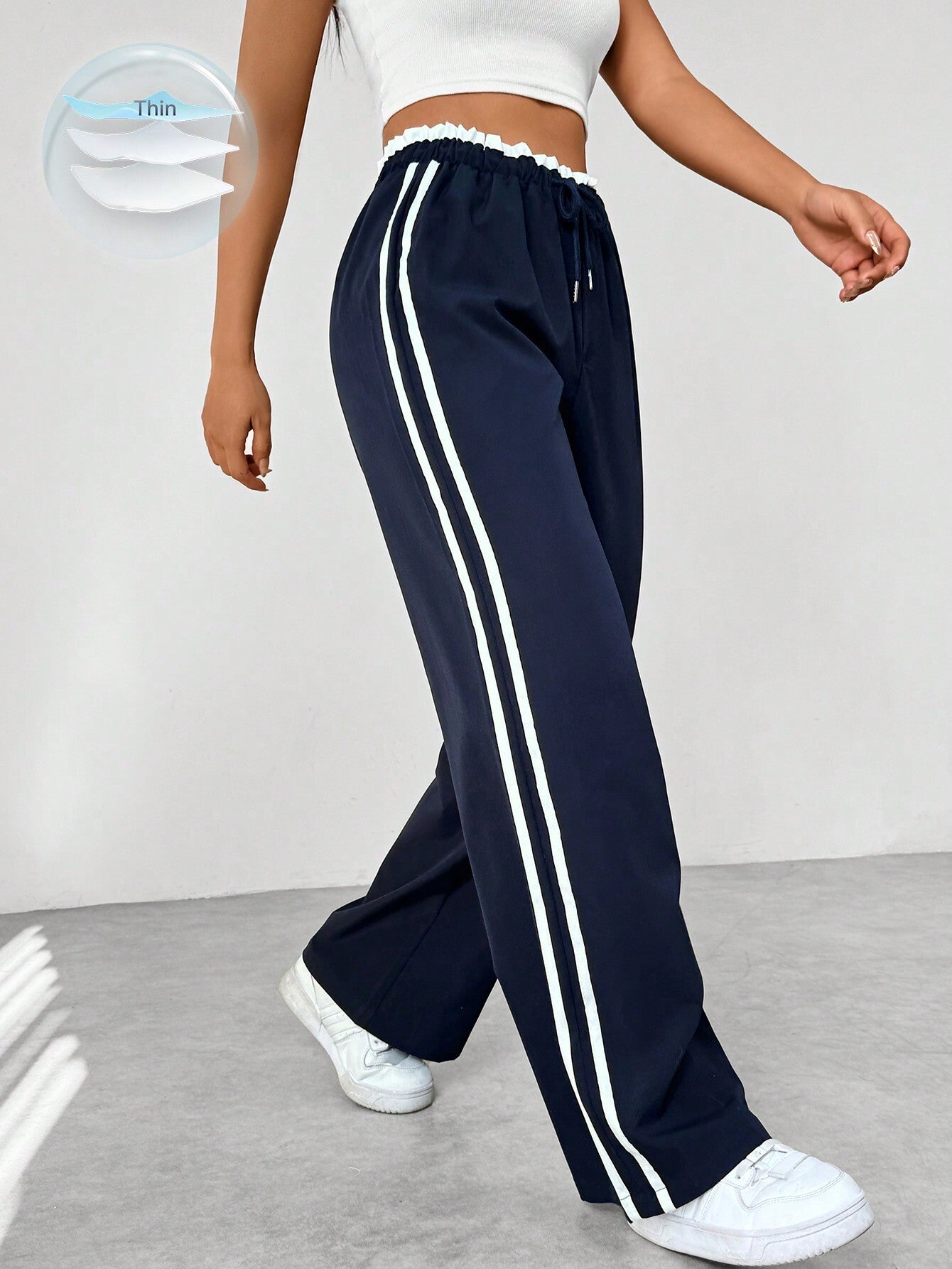 Dames Sportieve Joggingsbroek Comfortabel met Wijde Pijpen en Elastische Taille