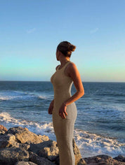 Glittering Sleeveless Bodycon Maxi Dress For Women