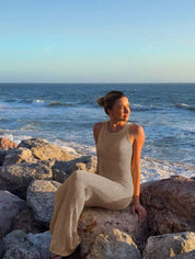 Glittering Sleeveless Bodycon Maxi Dress For Women