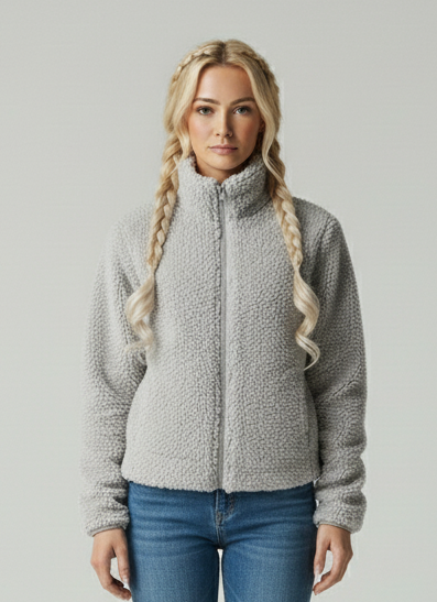 Zacht Fleece Jas met Rits voor Dames
