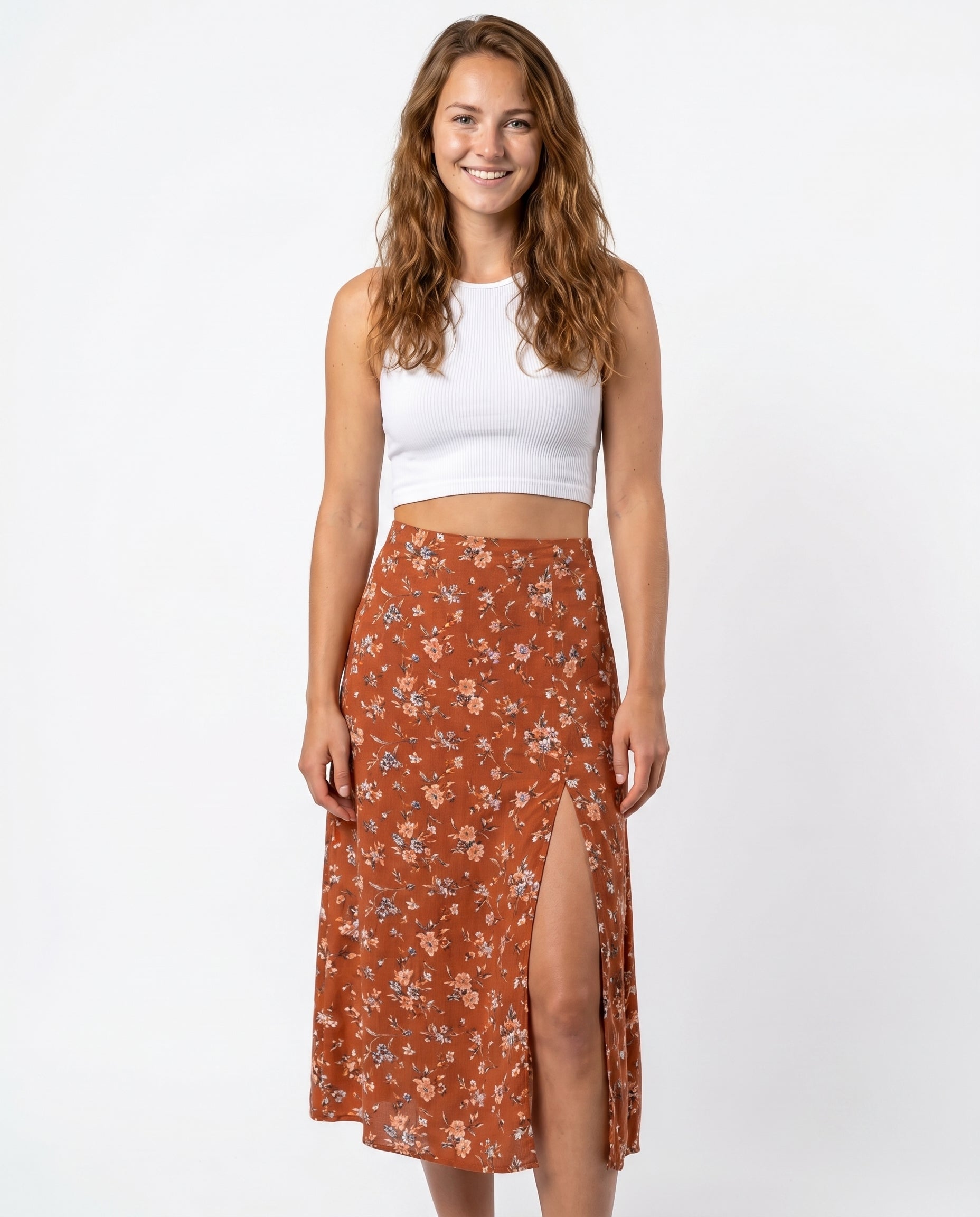 sarah-midi-rok-dames-oranje-1
