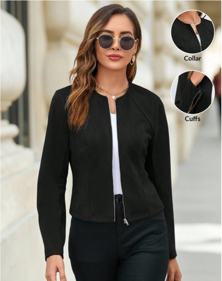 Women’s Jacket with Zipper and Fitted Cut