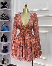 Boho Playsuit for Women Mini with Floral Print and Elastic Waist