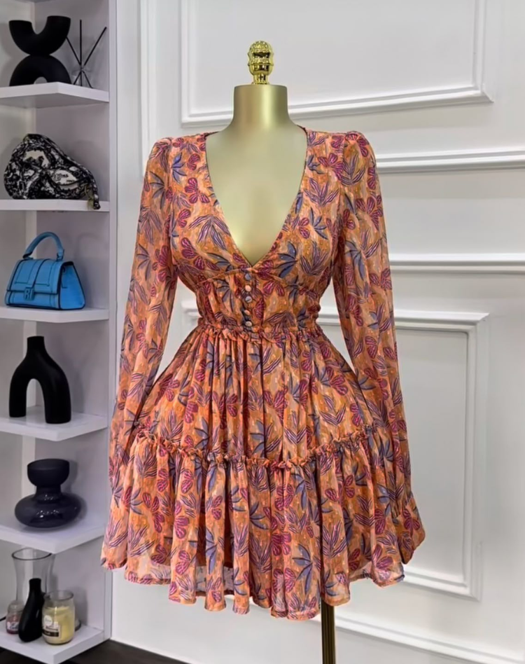 Boho Playsuit for Women Mini with Floral Print and Elastic Waist