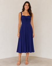 Jessy - Corset midi dress with side slit