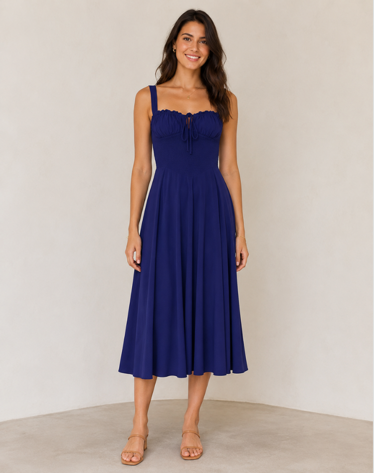 Jessy - Corset midi dress with side slit