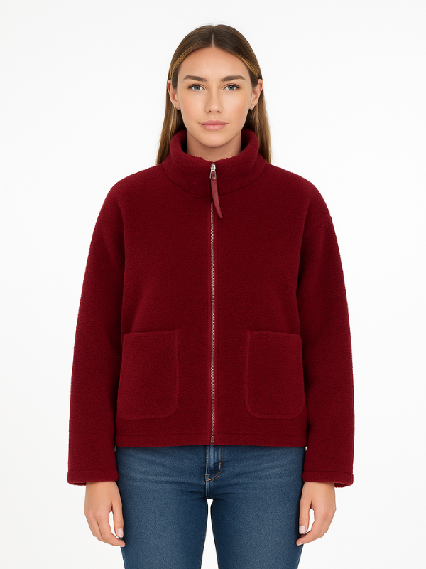 Winterse Oversized Dames Jas met Rits en Zakken