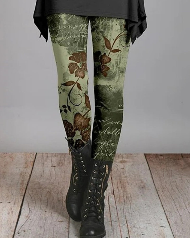 Vintage Legging Met Opvallende Print En Skinny Pasvorm