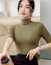 Dames Elegante Slim Fit Top Lange Mouw en Col