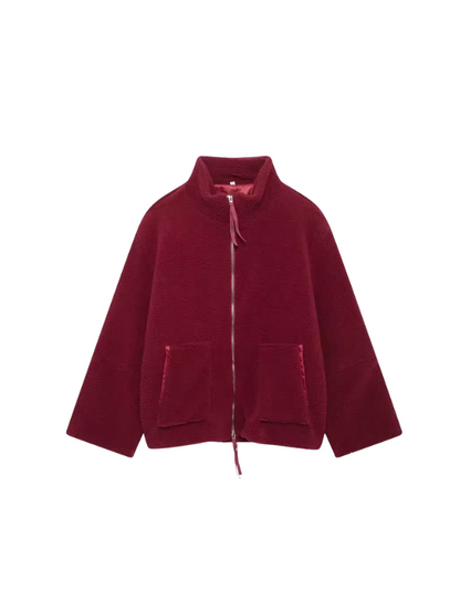Winterse Oversized Dames Jas met Rits en Zakken