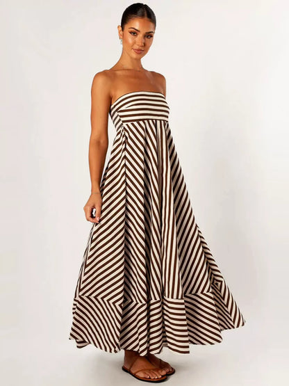 Bohemian maxi jurk voor vrouwen | strapless