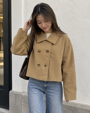 Soft Warm Peacoat Winter Jacket with High Collar for Women