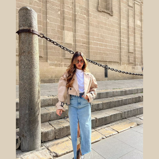 Stijlvolle Dames Trenchcoat Kort Model voor Casual Look