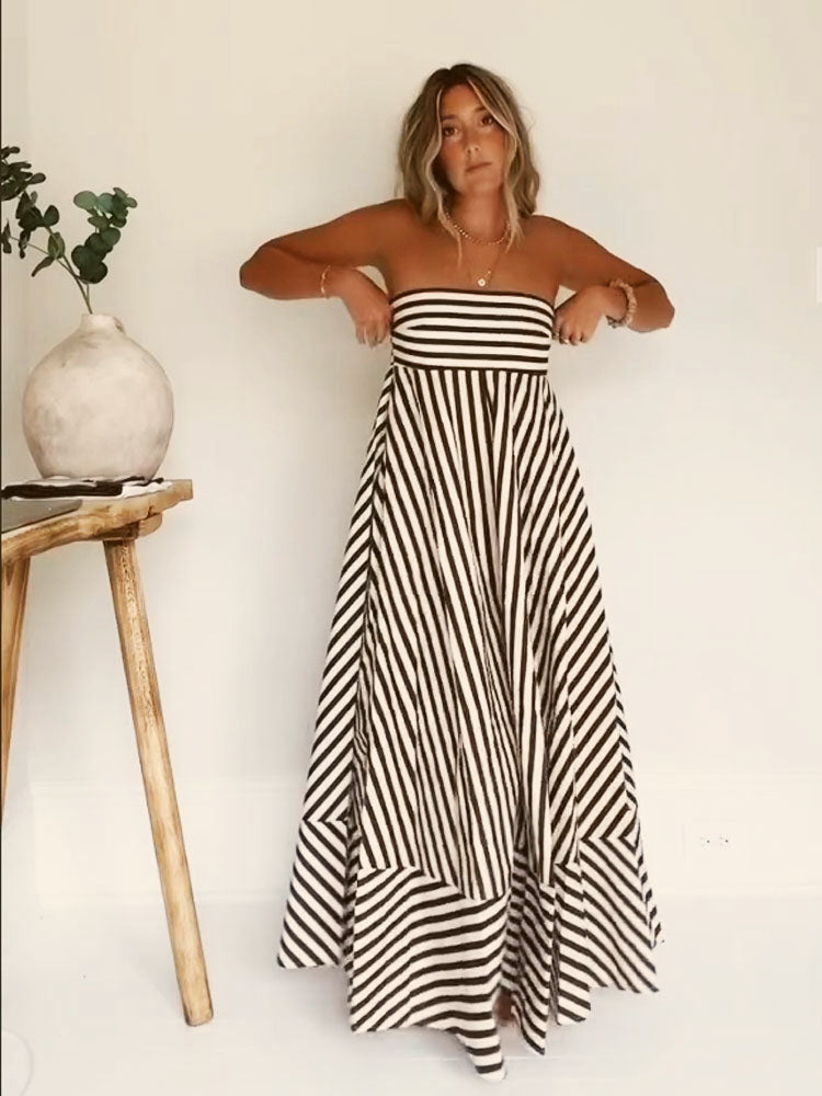 Bohemian maxi jurk voor vrouwen | strapless