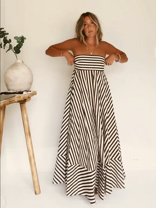 Bohemian maxi jurk voor vrouwen | strapless
