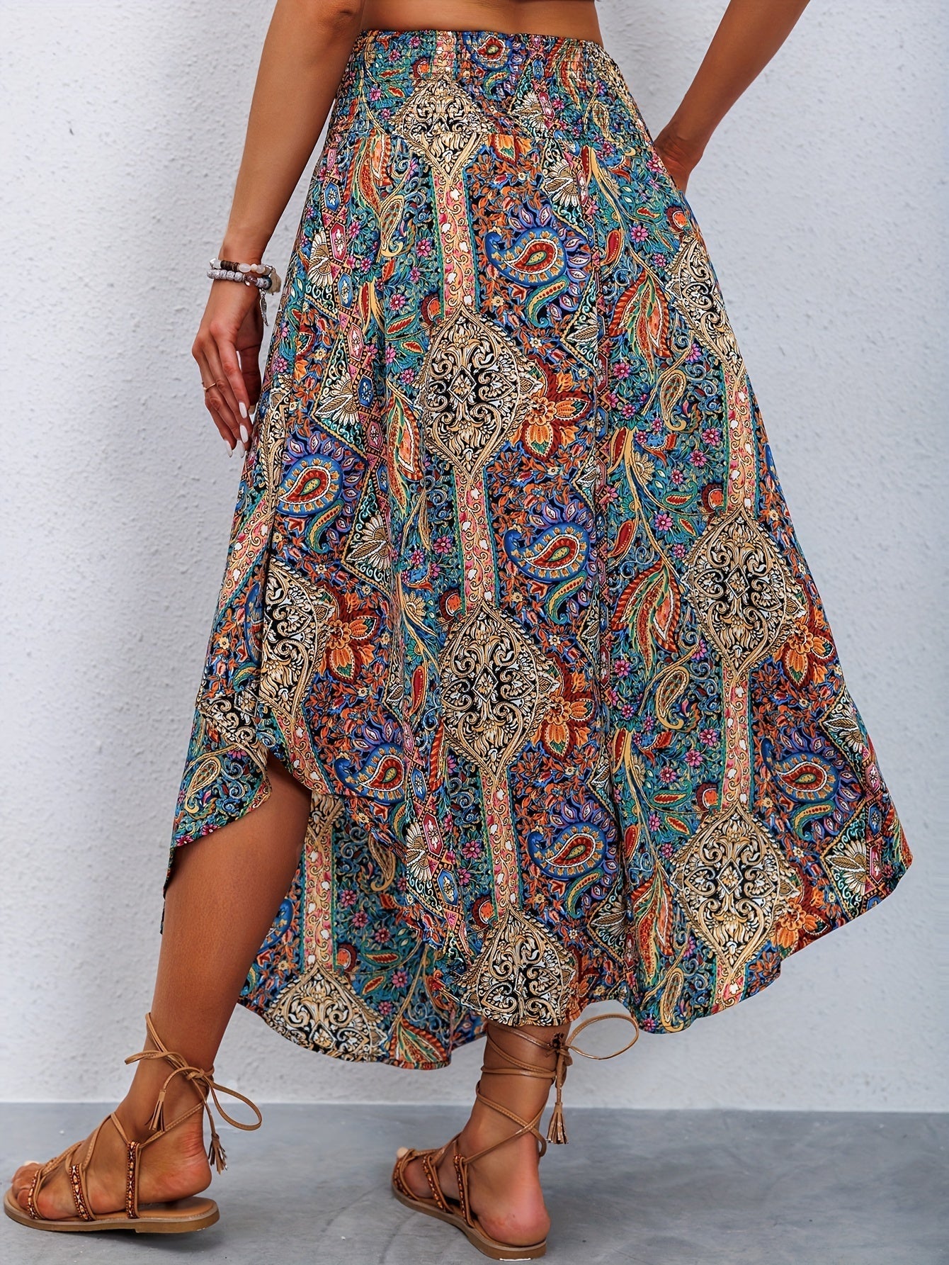 Jolie - Losvallende High Waist Maxi Rok met Print voor Dames