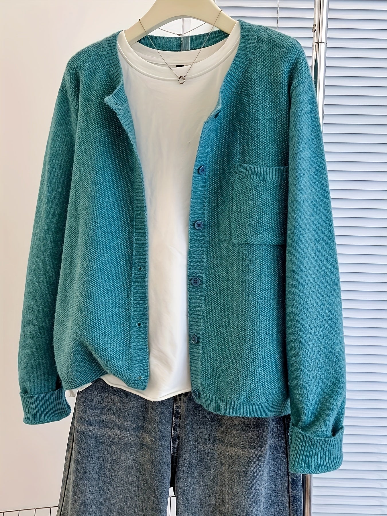 Zacht Comfortabel Gebreid Dames Vest Met Knoopsluiting