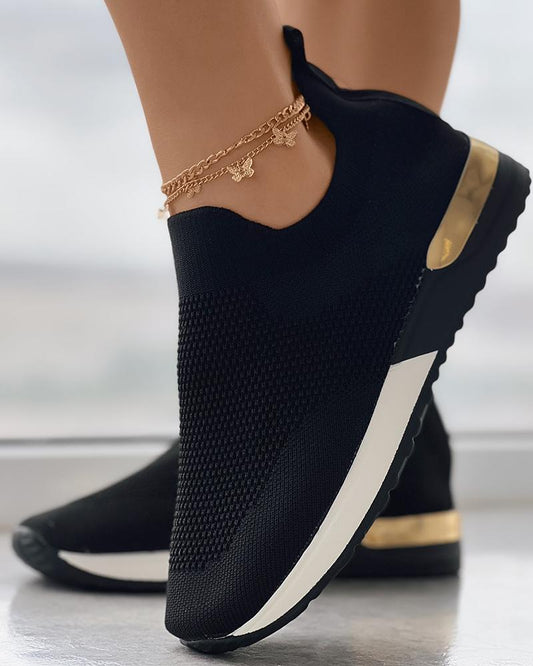 Aimee - Slip-On Sneakers met Gouden Accenten