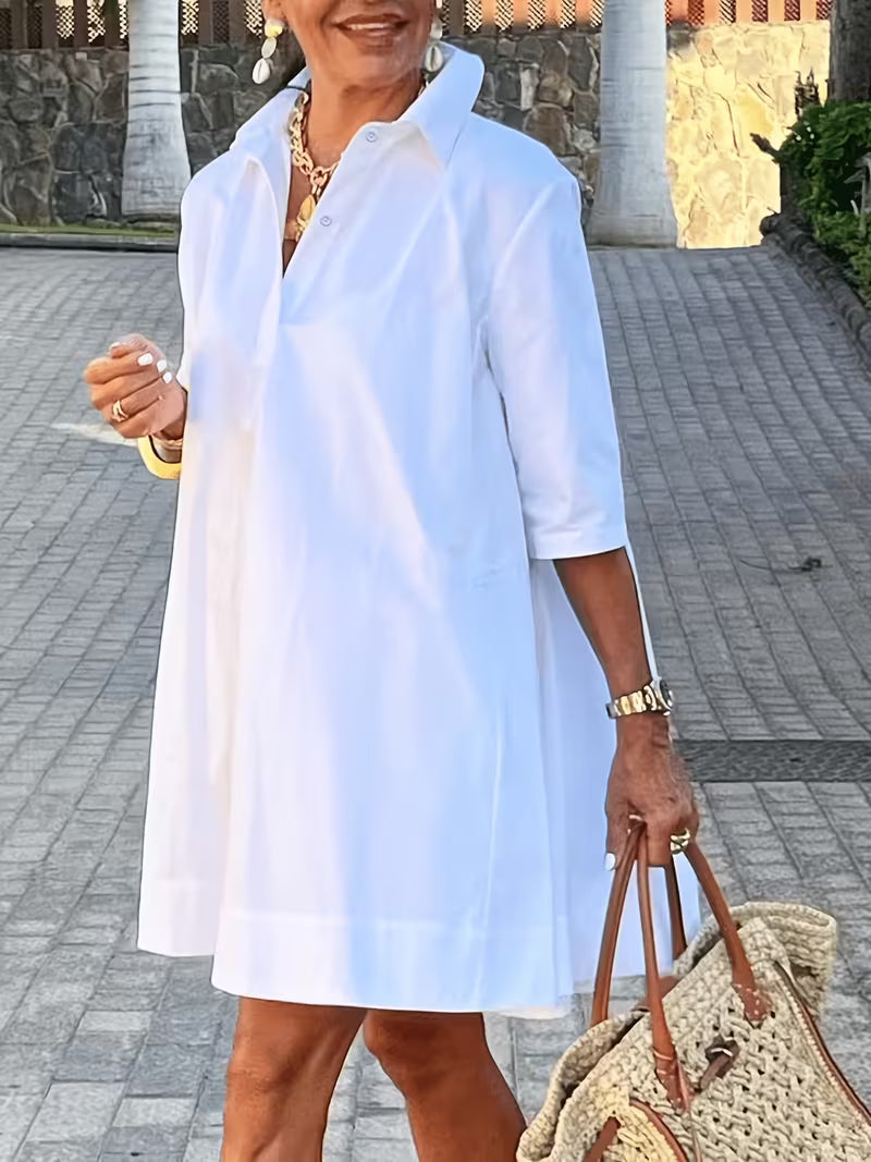 Oversized Shirt Dress for Women with Long Sleeves and Loose Fit