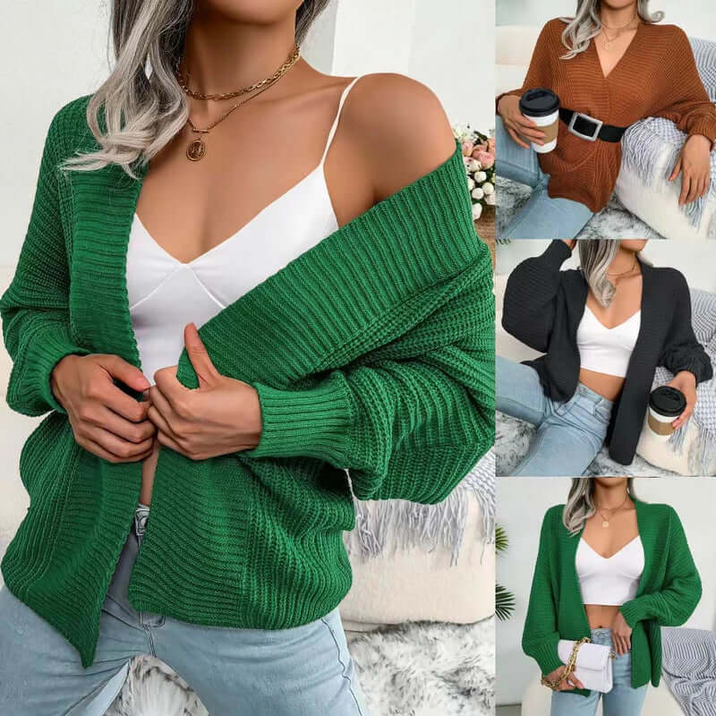 Losvallende Dames Cardigan Met Open Voorzijde En Lange Mouwen
