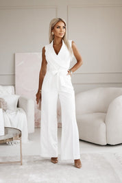 Festive Jumpsuit with Wide Legs and V-Neck for Women