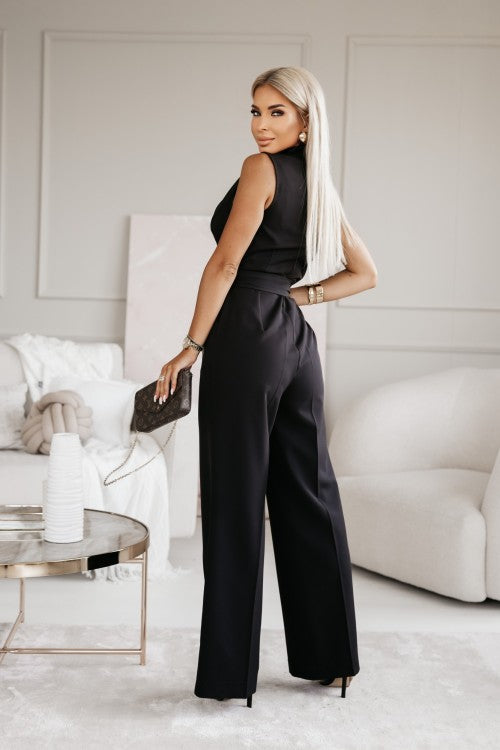 Festive Jumpsuit with Wide Legs and V-Neck for Women