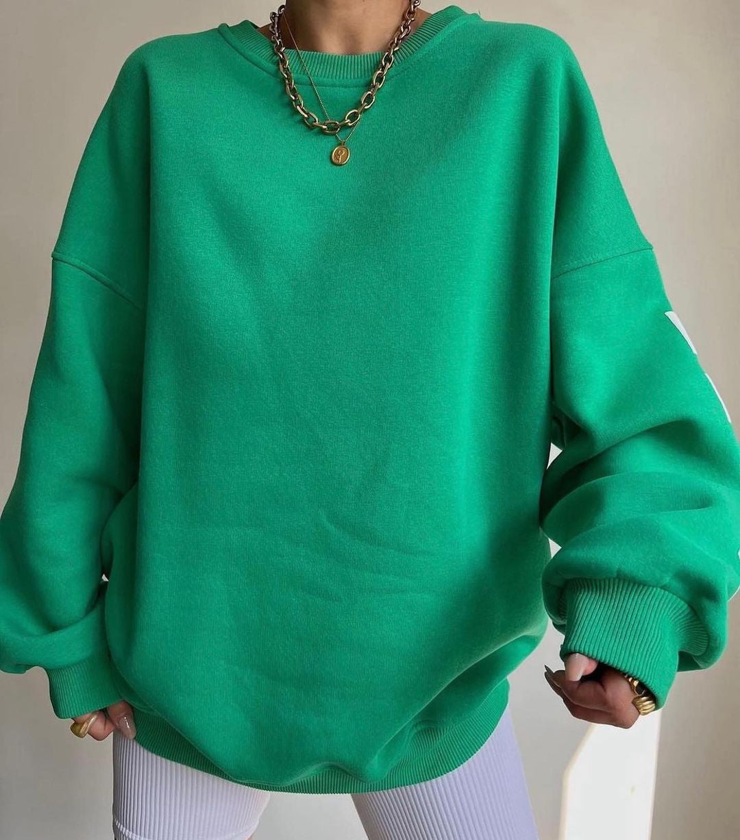 Comfortabele Oversized Dames Trui Met Letterprint