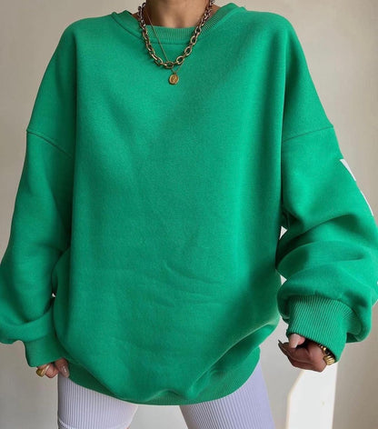 Comfortabele Oversized Dames Trui Met Letterprint