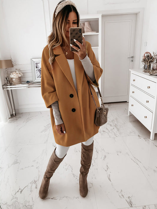 Stijlvolle Warme Winter Manteljas Oversized Dames
