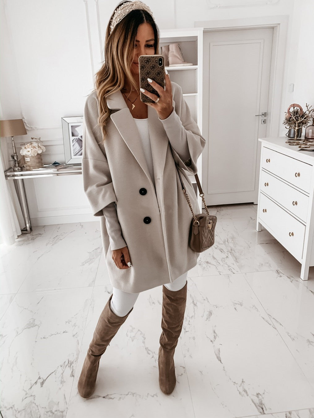 Stijlvolle Warme Winter Manteljas Oversized Dames