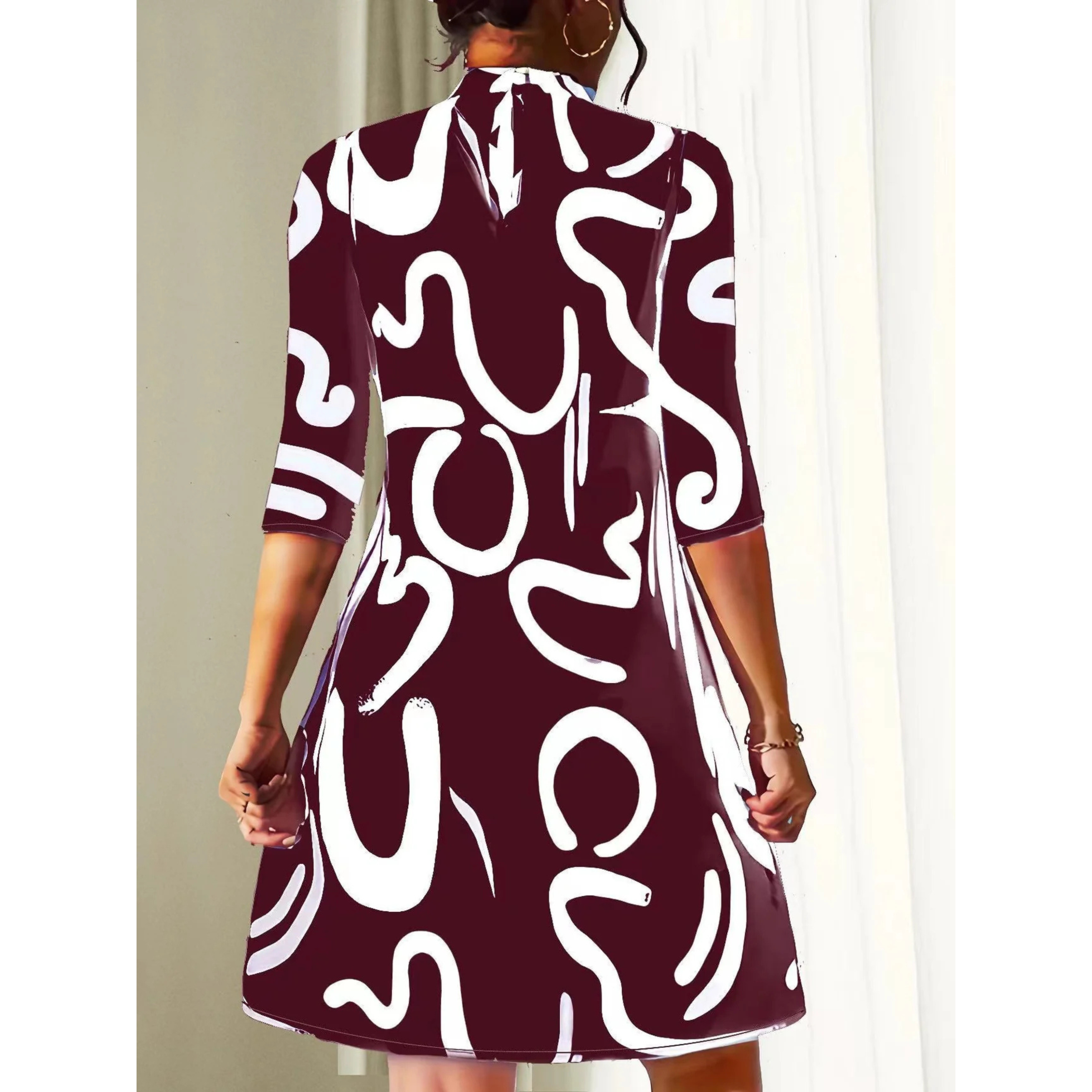 Mini Tuniekjurk Met Abstracte Print Voor Dames