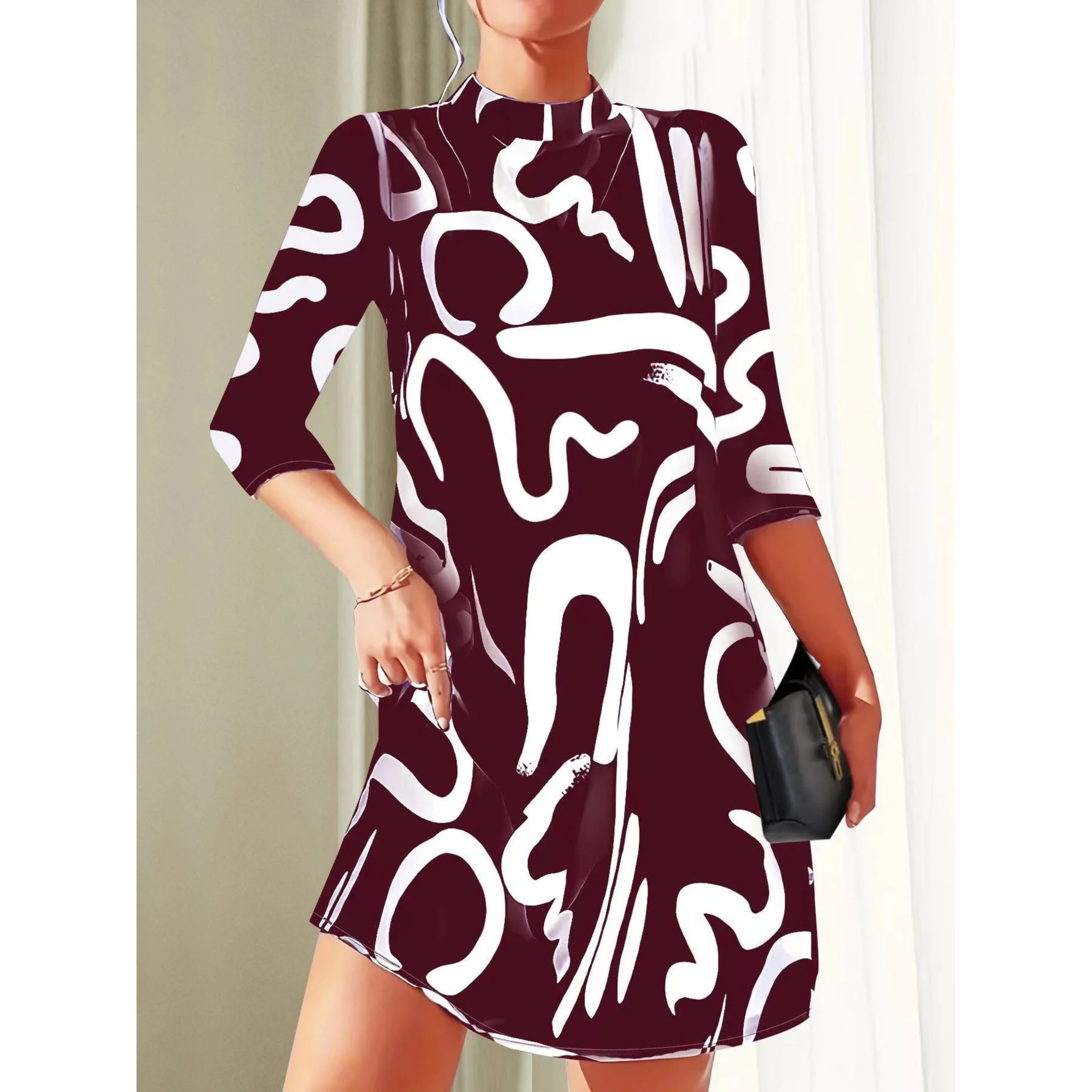 Mini Tuniekjurk Met Abstracte Print Voor Dames